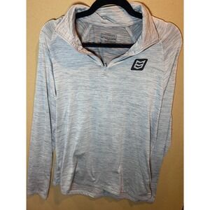 MTN OPS Quarter Zip Pullover Mens Large Gray Space Dye Excellent Athletic Top